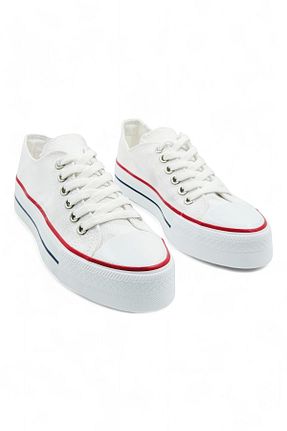 کفش اسنیکر سفید زنانه بند دار Melen Shoes - کد 450484083