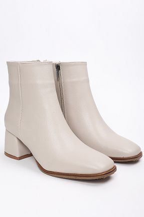 بوت / نیم بوت بژ زنانه چرم مصنوعی Liza Shoes - کد 869862663
