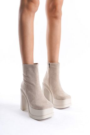 بوت / نیم بوت بژ زنانه چرم مصنوعی Shoesers - کد 869855621
