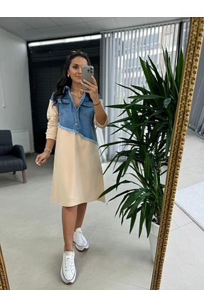 لباس بژ زنانه بافتنی caddstore - کد 869856296