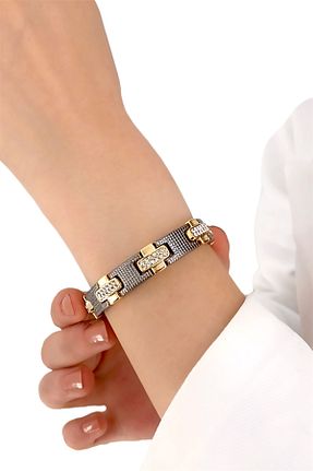 دستبند استیل (فولاد) طلائی زنانه استیل (فولاد) Çlk Accessories - کد 761374412