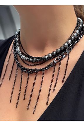 گردنبند جواهر مشکی زنانه Kutcha Accessories - کد 869875151