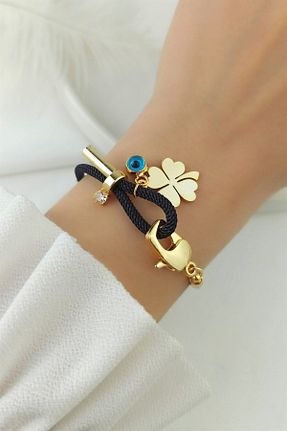 دستبند استیل (فولاد) مشکی زنانه استیل (فولاد) Çlk Accessories - کد 313390308