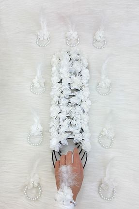 عقد و عروسی و حنابندان سفید ZEYMERADE - کد 870357922