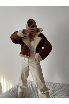 پالتو پشمی قهوه ای زنانه اسلیم conconmoda - کد 869863193