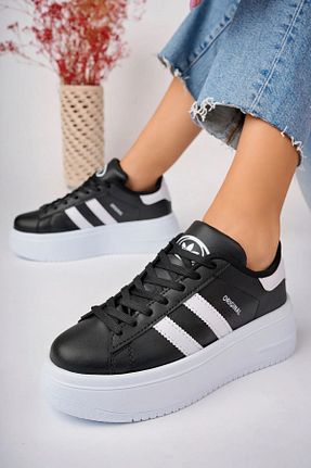 کفش اسنیکر مشکی زنانه بند دار modazoom - کد 870408621
