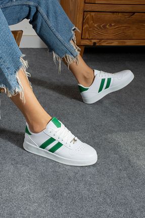 کفش اسنیکر سفید زنانه بند دار galya shoes - کد 797327595