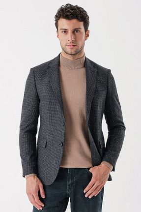 کت طوسی مردانه اسلیم فیت İmza - کد 775770807