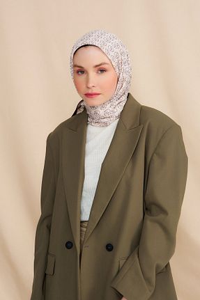 روسری بژ پلی استر Modakaşmir - کد 870409895