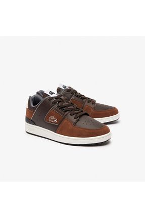 کفش اسنیکر قهوه ای مردانه بند دار Lacoste - کد 784756844