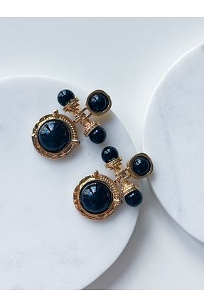 گوشواره جواهر طلائی برنجی CHARMLUCKY - کد 869966234