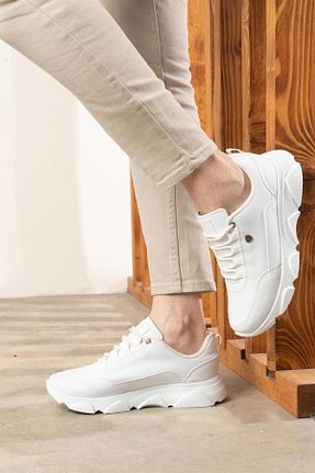 کفش اسنیکر سفید مردانه بند دار L.A Polo - کد 678493529