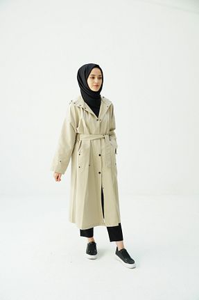 مانتو بلند حجاب آبی زنانه BARCHA CHİC - کد 869960350