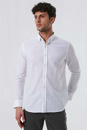 پیراهن سفید مردانه اسلیم فیت İmza - کد 780803801