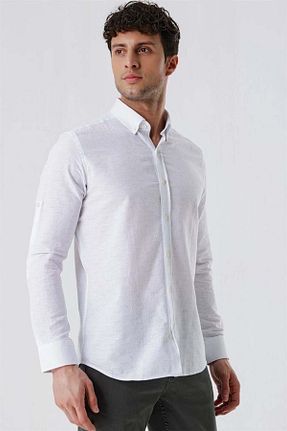 پیراهن سفید مردانه اسلیم فیت İmza - کد 780803801