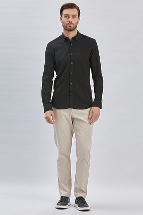 پیراهن مشکی مردانه اسلیم فیت İmza - کد 827273085