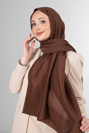 شال قهوه ای زنانه پنبه پلی استر haremscarfs - کد 870771032