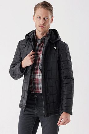 کاپشن مشکی مردانه اسلیم فیت İmza - کد 775768114
