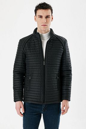 کاپشن مشکی مردانه اسلیم فیت İmza - کد 814089150