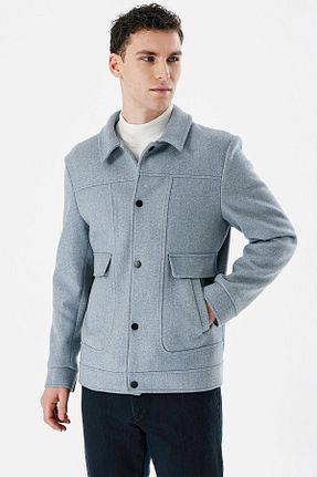 کاپشن آبی مردانه اسلیم فیت İmza - کد 809530045