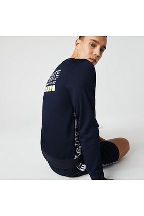سوئیشرت سرمه ای مردانه ساده Lacoste - کد 382030474