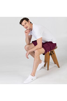 شلوارک و برمودا زرشکی مردانه رگولار Lacoste - کد 286214110