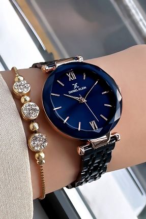 ساعت مچی سرمه ای زنانه 31-34 میلی متر Daniel Klein - کد 869975365