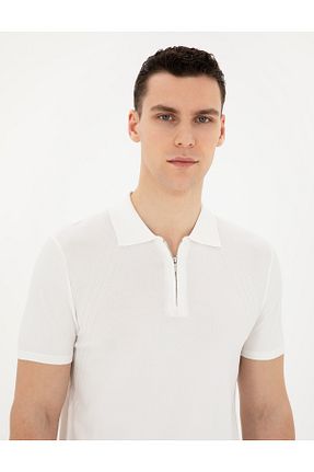 پولوشرت سفید مردانه پلی آمید Pierre Cardin - کد 832721080