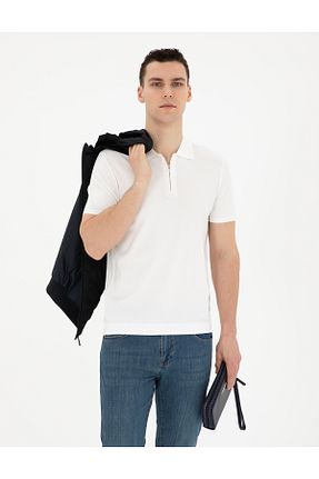 پولوشرت سفید مردانه پلی آمید Pierre Cardin - کد 832721080
