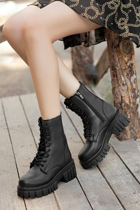 بوت / نیم بوت مشکی زنانه چرم مصنوعی Zegeshoes - کد 862803591