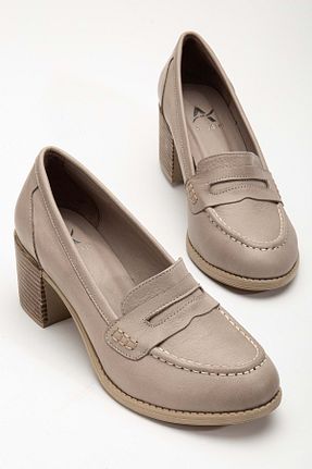 کفش کلاسیک بژ زنانه چرم خالص ANALİN SHOES - کد 824717660