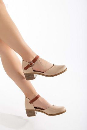 صندل بژ زنانه پاشنه ضخیم ANALİN SHOES - کد 824510719