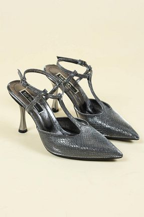 کفش پاشنه بلند کلاسیک طلائی زنانه چرم مصنوعی Birikon - کد 808991822