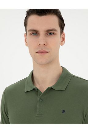 پولوشرت خاکی مردانه بافت Pierre Cardin - کد 833422086