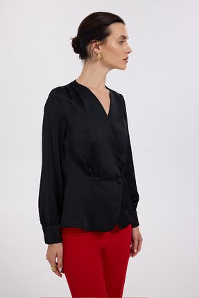 بلوز مشکی زنانه ساده Ekol - کد 870049922