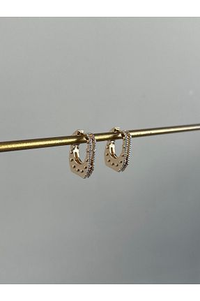 گوشواره جواهر طلائی زیرکن Serenity Atelier - کد 870062894
