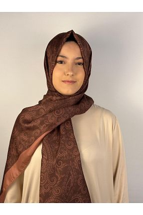 شال قهوه ای زنانه پنبه پلی استر Azrina - کد 870056456