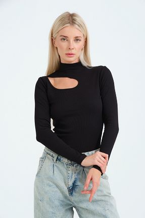 بلوز مشکی زنانه ساده PUNKY CAT - کد 870070365