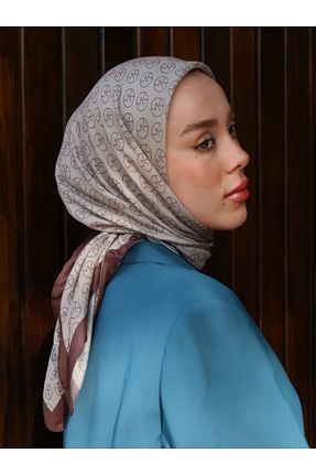 روسری بژ پنبه ای MODA - کد 872597728