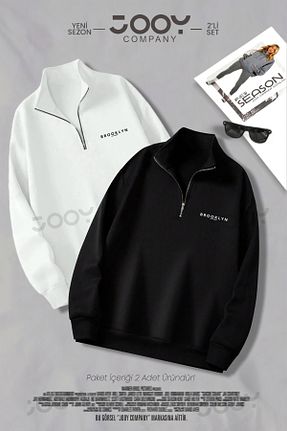 سوئیشرت مشکی زنانه چاپی Jooy Company - کد 870084143