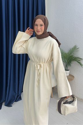 لباس بژ زنانه تریکو lurex moda - کد 870093757