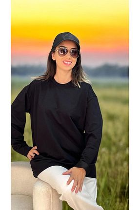 سوئیشرت مشکی زنانه ساده KILIÇ MODA - کد 869008936