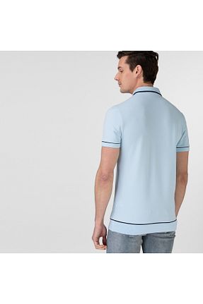 پولوشرت آبی مردانه پنبه ای Lacoste - کد 42891974