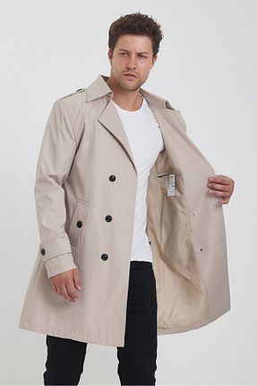ترنچکت بژ مردانه آستر دار TREND KOMBİN - کد 846532963