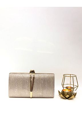 کیف مجلسی طلائی زنانه چرم مصنوعی melezzi - کد 870127961