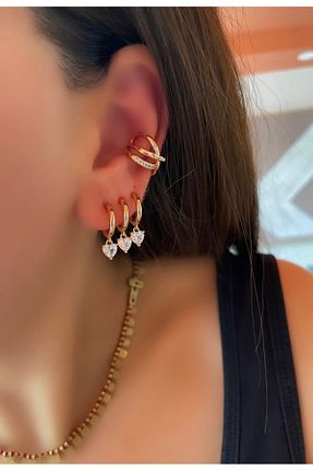 گوشواره جواهر طلائی زیرکن SU PERİSİ TAKI BİJUTERİ - کد 870129970