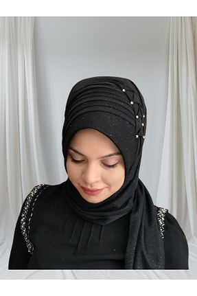 شال مشکی زنانه پنبه پلی استر NurAy - کد 870131741
