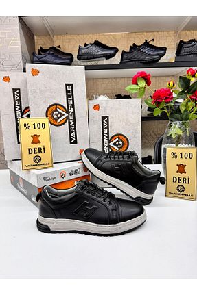کفش پیاده روی مشکی مردانه چرم اصل SPORT SHOES CENTER - کد 870756257
