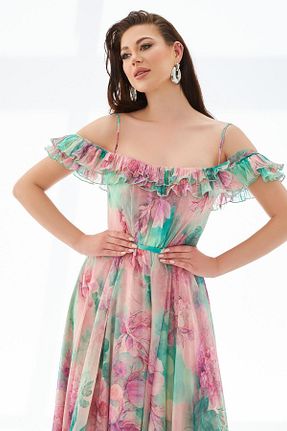 لباس مجلسی و فارغ التحصیلی بنفش زنانه شیفون CARMEN - کد 848035284