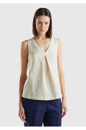 بلوز بژ زنانه ساده United Colors of Benetton - کد 870173308